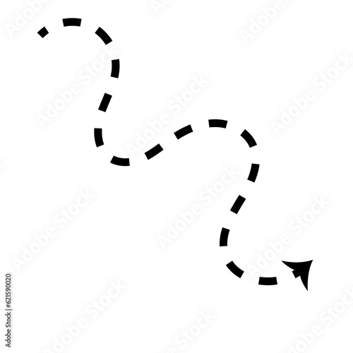 Abstract Arrow Dashed Line Doodle 
