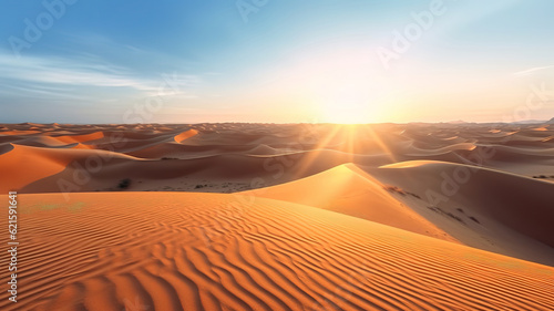 Aerial view of natural horizon and texture sand dunes in Abu Dhabi UAE. Generative ai