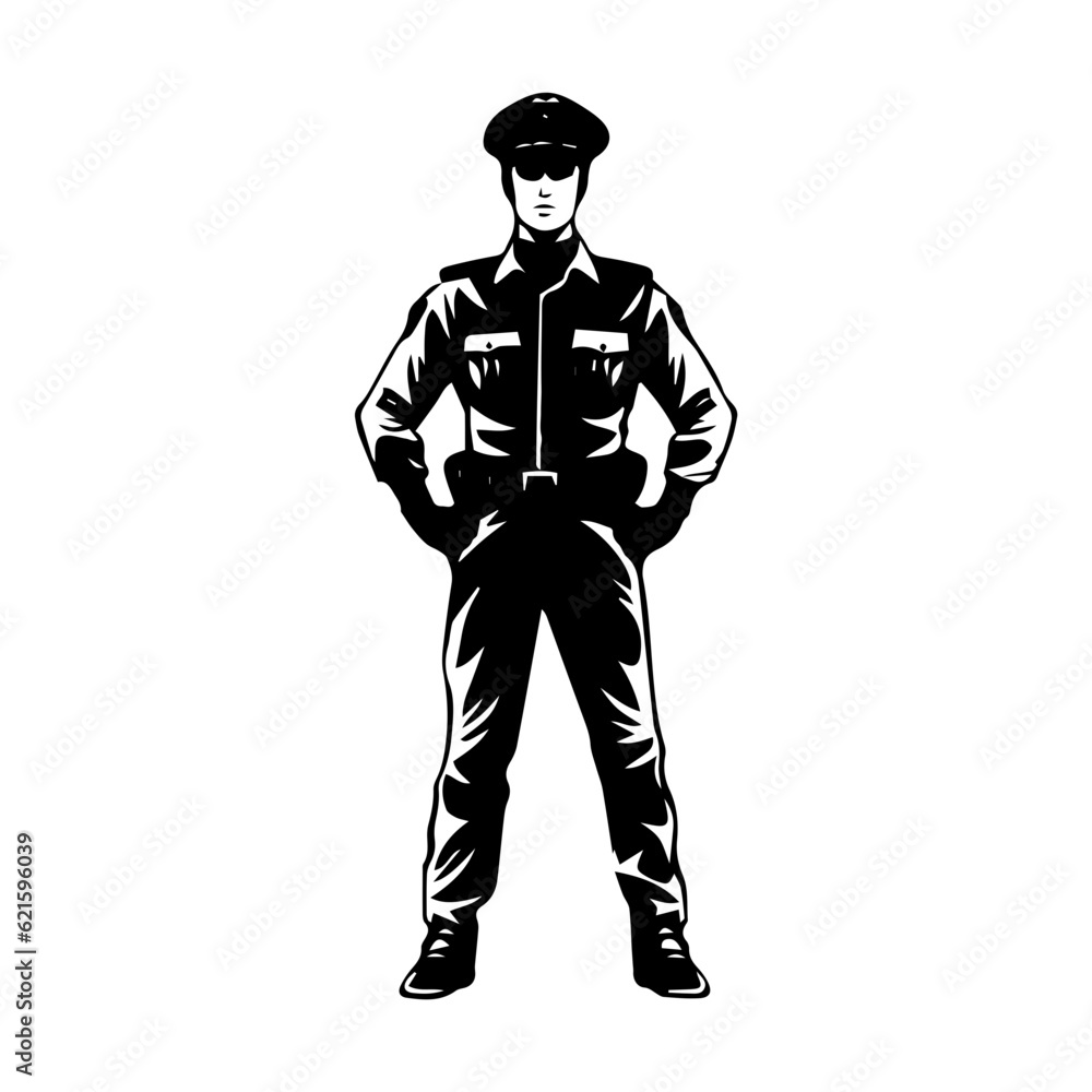 police officer silhouette illustration 