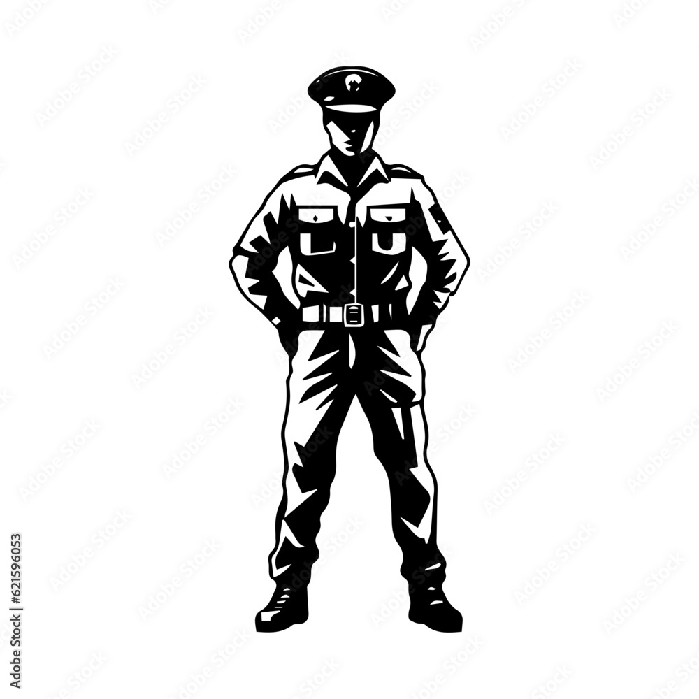 police officer silhouette illustration 