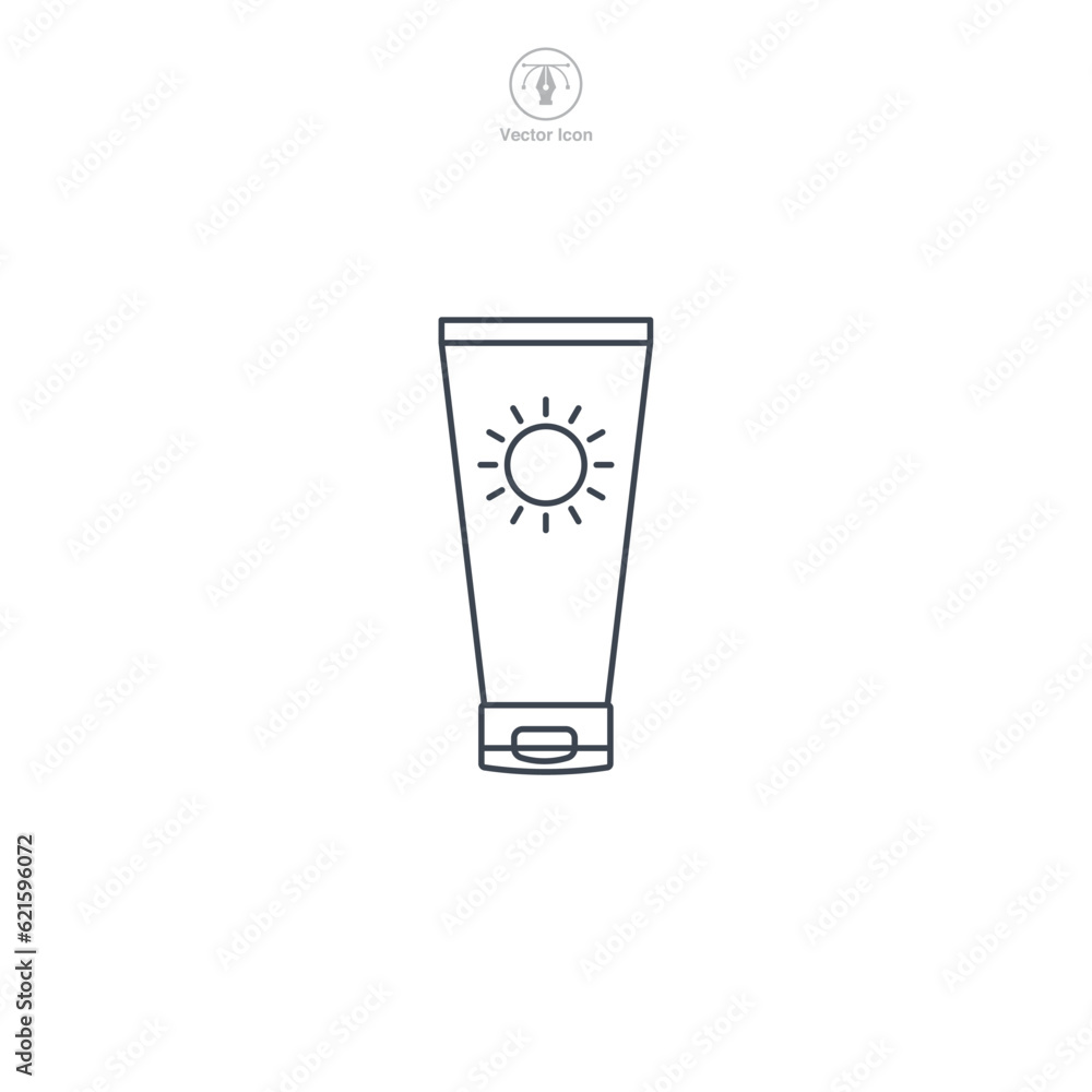 Sunscreen Bottle icon symbol vector illustration isolated on white background Sunscreen Bottle icon symbol vector illustration isolated on white background