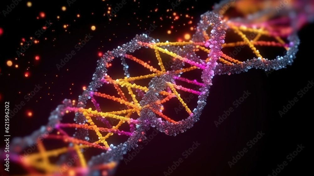 Full DNA shape spinning and small molecule spread out. Generative ai Full DNA shape spinning and small molecule spread out. Generative ai