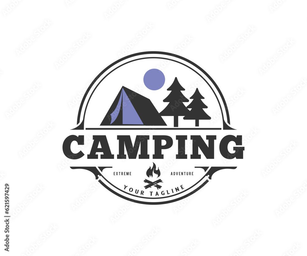 Camping and outdoor adventure retro logo Camping and outdoor adventure retro logo