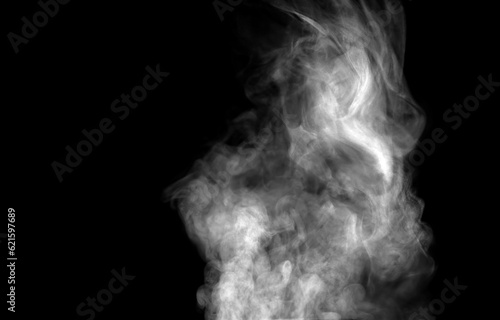 Black and white smoke, isolated on black background © luechai
