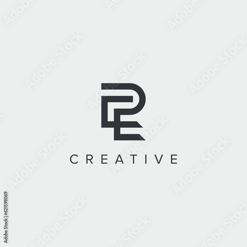 Alphabet letter PE EP logo template - vector.