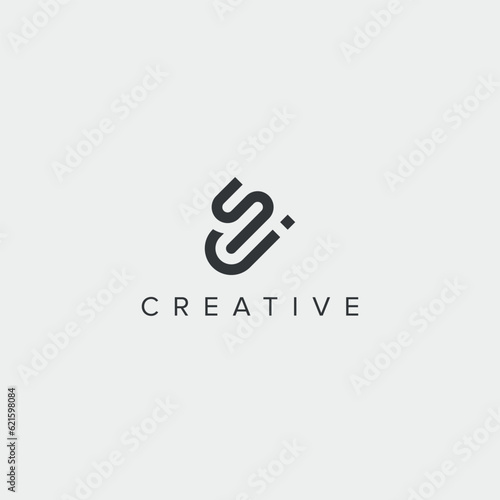 Alphabet letter SJ JS logo template - vector.