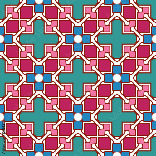 Seamless decorative pattern with trellised texture. Vector illustration