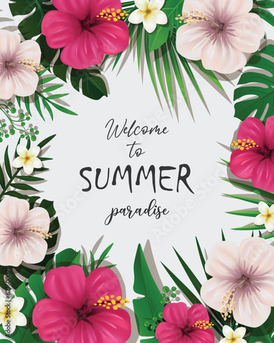 Tropical Summer Design Background.Vector illustration