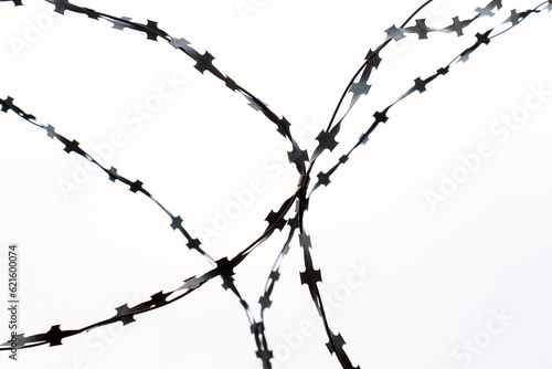 fence made of metal barbed wire