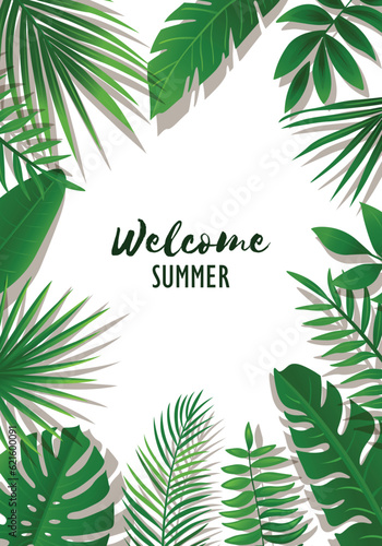 Tropical Summer Design Background.Vector illustration