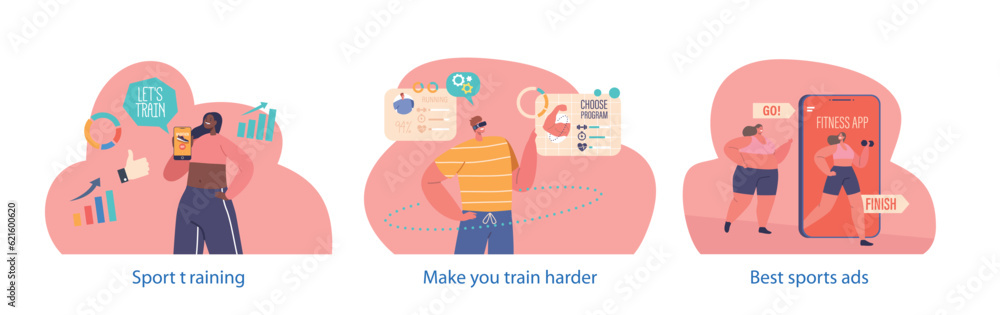 Isolated Elements with Sports Enthusiasts Use Smartphones To View Ads For Sports Training, Gaining Access Isolated Elements with Sports Enthusiasts Use Smartphones To View Ads For Sports Training, Gaining Access