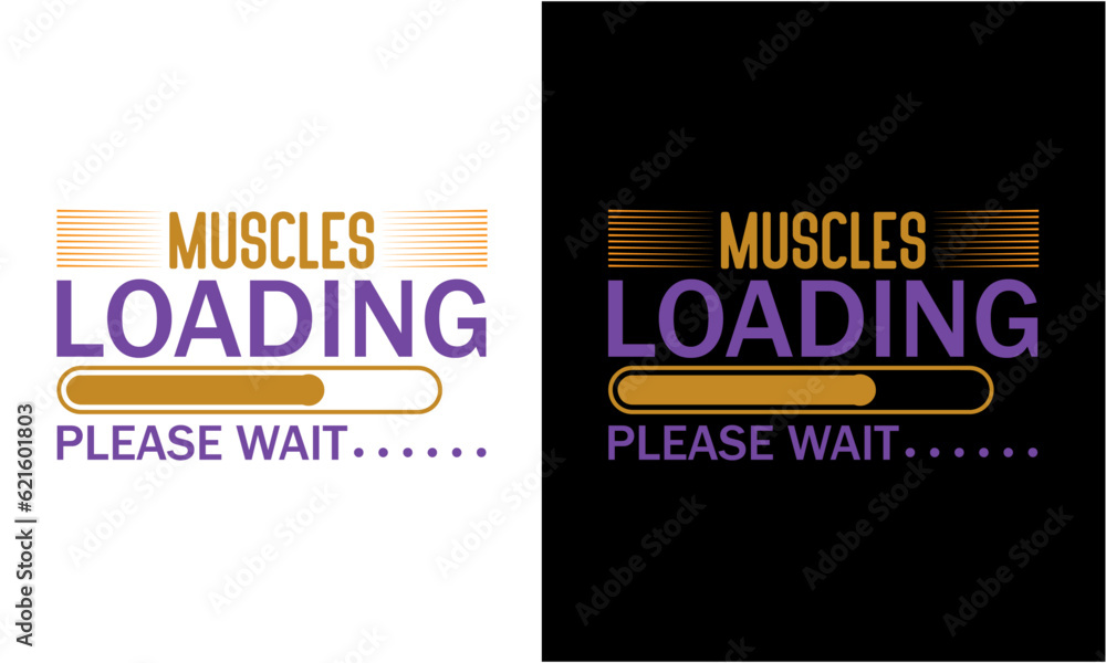 Obraz premium Muscles Loading Please Wait Svg File,