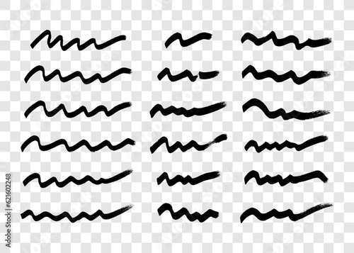 Black wavy grunge brush strokes