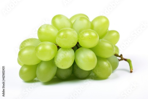 green grapes isolated on solid white background  created by Generative AI