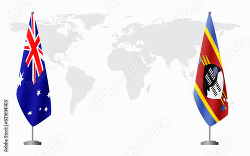 Australia and Kingdom of eSwatini - Swaziland flags for offi