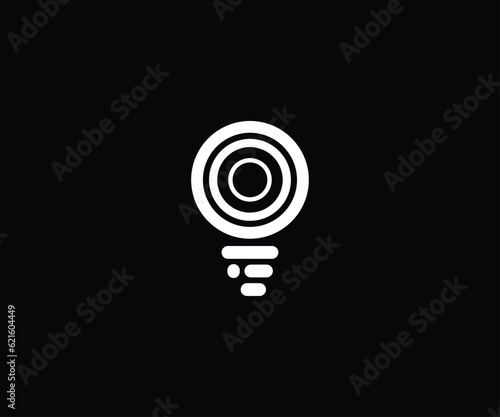 Spiral Green Energy Bulb Logo design template