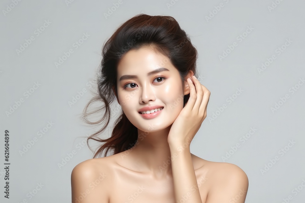 Beautiful healthy skin, Beautiful young asian woman with clean fresh skin, Face care. Beautiful healthy skin, Beautiful young asian woman with clean fresh skin, Face care.