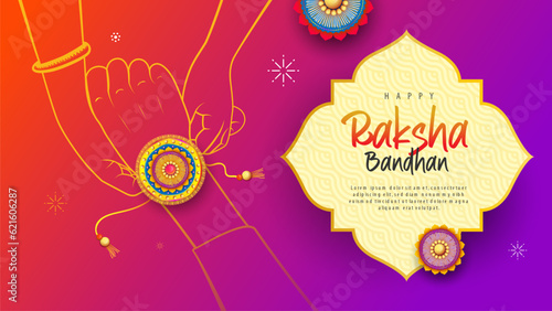 Happy Raksha Bandhan Greeting Background Template Vector Illustration