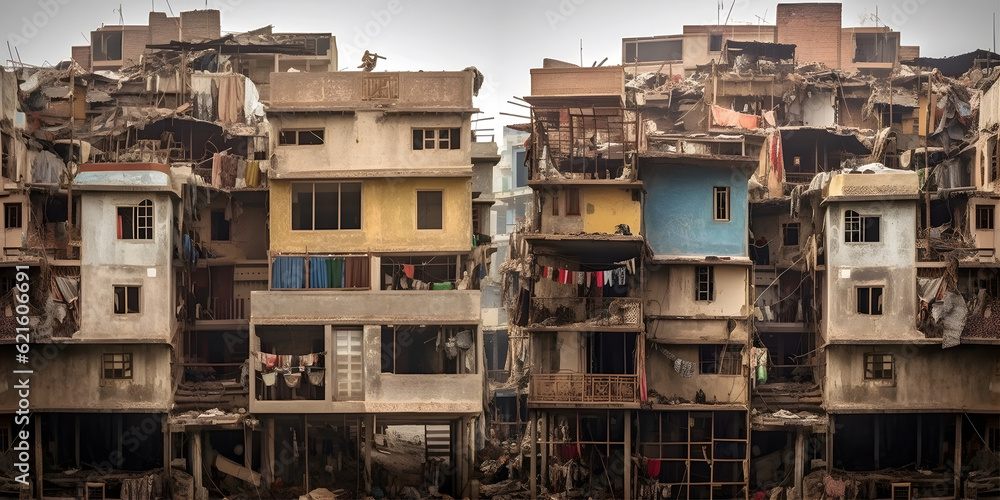 Income inequality, A stark contrast between luxurious mansions and ...