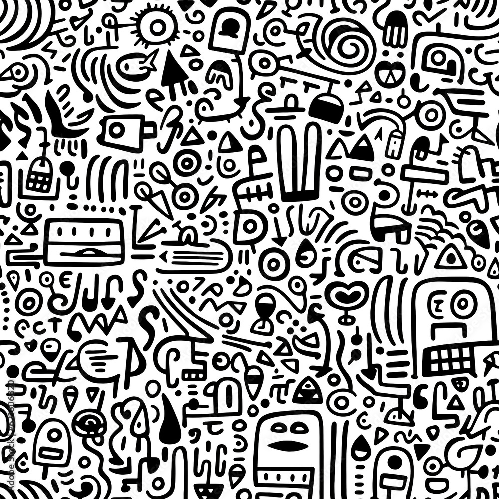 Contemporary Doodle: Seamless Modern Doodles Contemporary Doodle: Seamless Modern Doodles