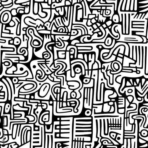 Contemporary Doodle: Seamless Modern Doodles