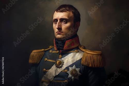 Napoleon Bonaparte French Emperor Portrait. Famous person.