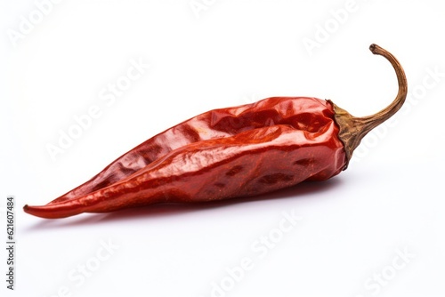 a red mexican dried chili pepper on a white background  created by Generative AI