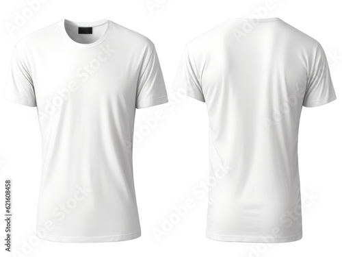 Men Blank T-Shirt Mockup isolated. Front and back view. AI Generative