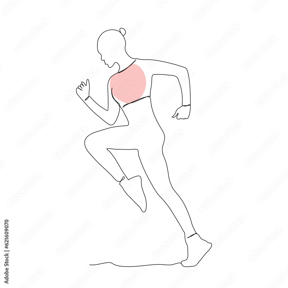 women sprinter line art vector. Running, fitness, and sport motivation. Runner concept continuous line drawing women sprinter line art vector. Running, fitness, and sport motivation. Runner concept continuous line drawing