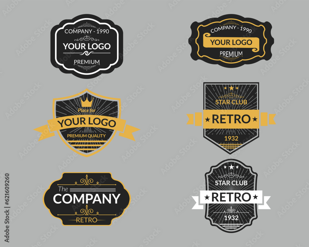Vector logo and vintage logotypes element.