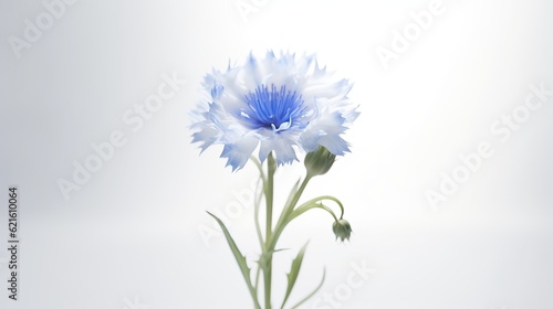 Closeup of beautful blue flower of cornflower. Summer flowers. Floral abstract background. Generative AI. Illustration for banner  poster  cover  brochure or presentation.