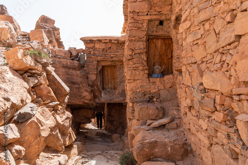 Hiking through the old Id Aissa agadir, an old granary in Amtoudi