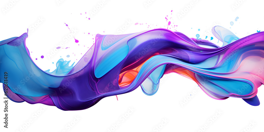 abstract colourful purple blue ripple flowing paint splash wave