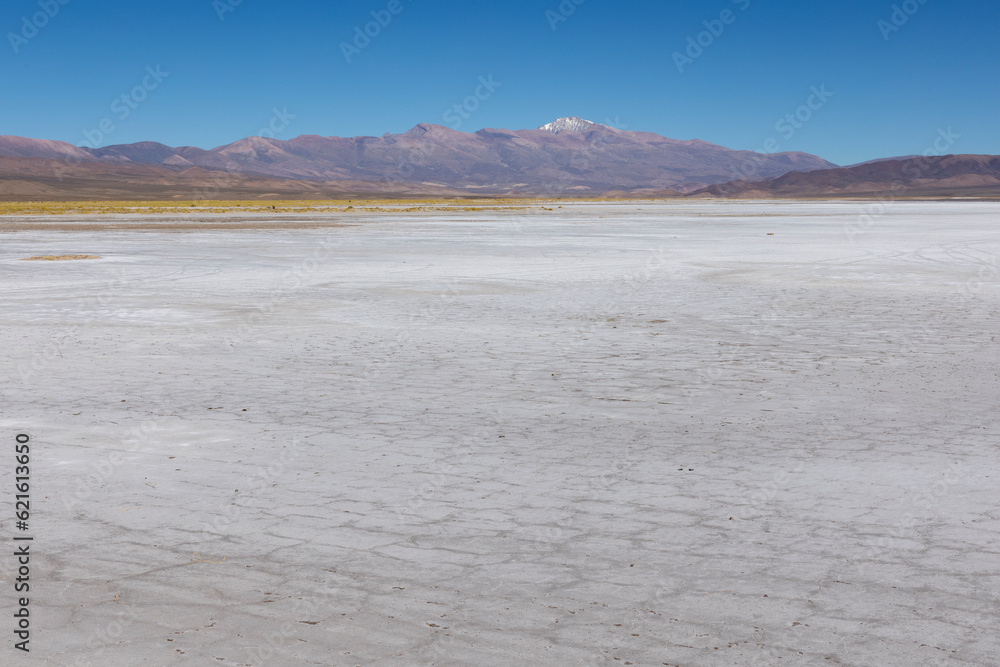 Exploring the huge salt flats Salinas Grandes de Jujuy in northern Argentina while traveling South America 