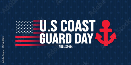 us coast guard birthday background template. Holiday concept. background, banner, placard, card, and poster design template with text inscription and standard color. vector illustration.