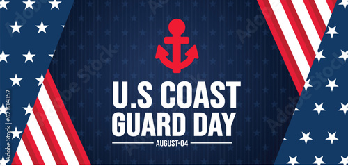 us coast guard birthday background template. Holiday concept. background, banner, placard, card, and poster design template with text inscription and standard color. vector illustration.