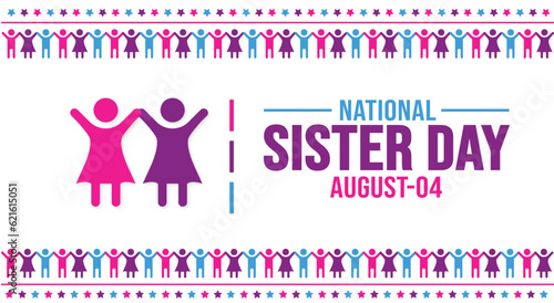 national sister day background template. Holiday concept. background, banner, placard, card, and poster design template with text inscription and standard color. vector illustration.