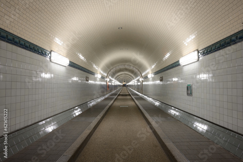 Old Elbe Tunnel or St Pauli Elbtunnel in Hamburg Germany, Interior