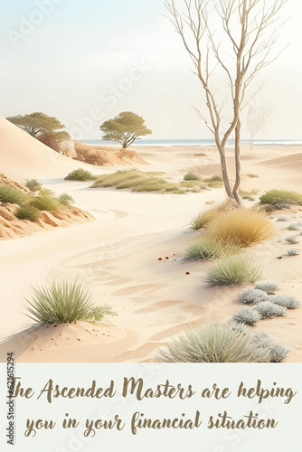 sand dunes in the desert - Positive Quote - Watercolor Landscape wall art - Generative AI