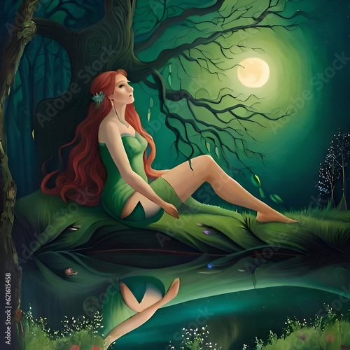 woman in a forest