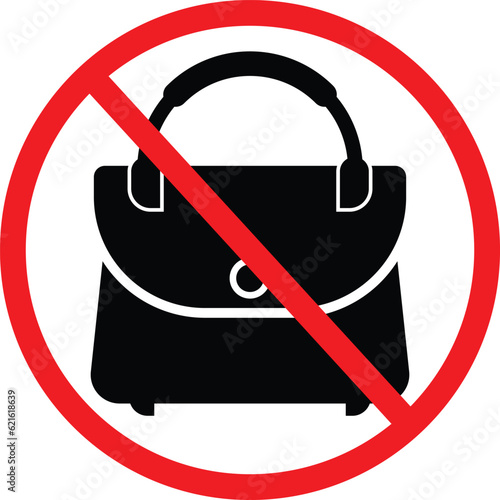 No Ladies Hand Bag Icon Sign