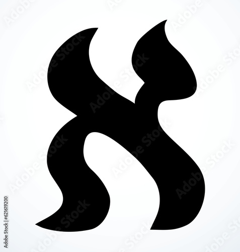Vector drawing. Hebrew letter icon