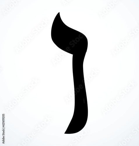 Vector drawing. Hebrew letter icon