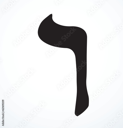Vector drawing. Hebrew letter icon