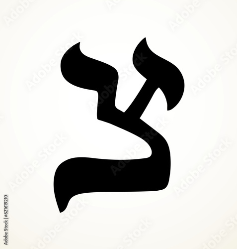 Vector drawing. Hebrew letter icon