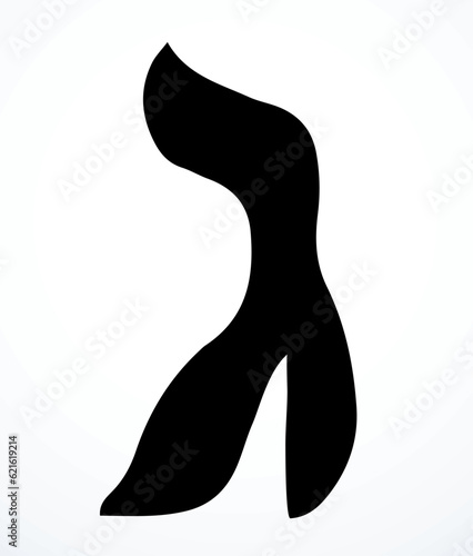 Vector drawing. Hebrew letter called Gimel