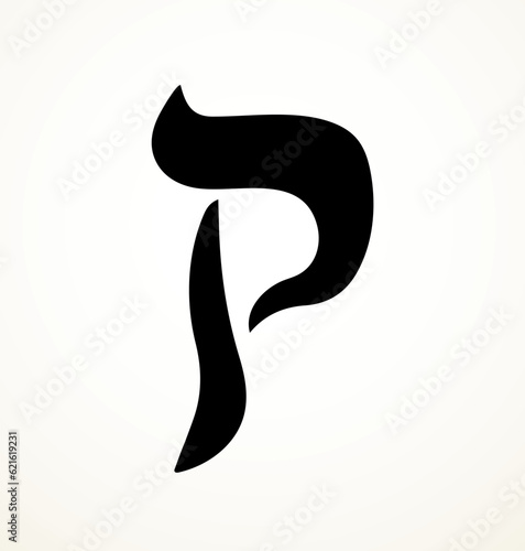 Vector drawing. Hebrew letter icon