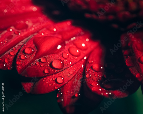 flower, rose, water, red, nature, macro, drops, rain, 