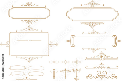 Collection of different vintage frames, templates and design elements. Retro  typographic design elements. Template for design invitations, posters and other design.