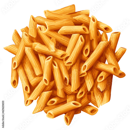 Delicious Penne Rigate: Vector Representation of Italian Pasta